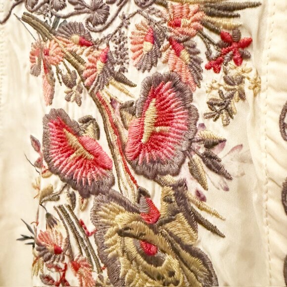 Johnny Was Bania Cupra Blouse Floral Embroidered Long Sleeve Tunic Top, Large - Picture 6 of 9